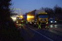 VU LKW A 4 Rich Aachen hinter Rodenkirchener Bruecke P62